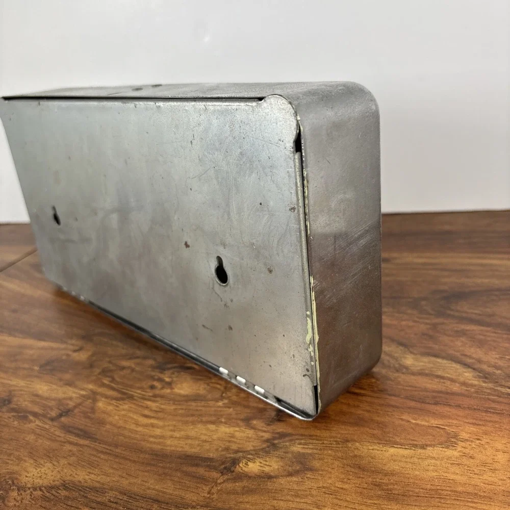 Chrome Kleenex Tissue Dispenser Metal Box Holder MCM Wall Car Mount Vtg NO KEY